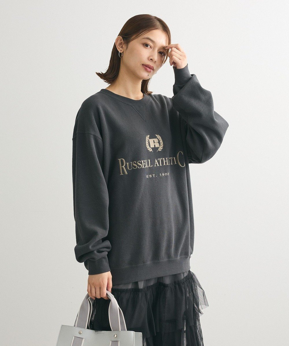 【グリーンパークス/Green Parks】のRUSSELL ロゴ刺繍スウェット 人気、トレンドファッション・服の通販 founy(ファニー) 　ファッション　Fashion　レディースファッション　WOMEN　トップス・カットソー　Tops/Tshirt　シャツ/ブラウス　Shirts/Blouses　パーカ　Sweats　ロング / Tシャツ　T-Shirts　スウェット　Sweat　カットソー　Cut and Sewn　A/W・秋冬　Aw・Autumn/Winter・Fw・Fall-Winter　おすすめ　Recommend　ウォーム　Worm　カットソー　Cut And Sew　スウェット　Sweat　フロント　Front　ポケット　Pocket　 other-1|ID: prp329100004199726 ipo3291000000029096436