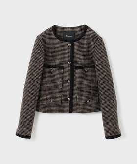 【グレース コンチネンタル/GRACE CONTINENTAL】のシャギーチェックノーカラージャケット 人気、トレンドファッション・服の通販 founy(ファニー) ファッション Fashion レディースファッション WOMEN アウター Coat Outerwear ジャケット Jackets ノーカラージャケット No Collar Leather Jackets A/W・秋冬 Aw・Autumn/Winter・Fw・Fall-Winter S/S・春夏 Ss・Spring/Summer コンパクト Compact ショート Short ジャケット Jacket 夏 Summer |ID:prp329100004201101