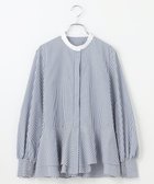 【ハッシュニュアンス/#Newans】の〈高梨臨さんコラボ〉【シワになりにくい/洗濯機可能】ダブルフリルヘムシャツ ネイビーストライプ|ID: prp329100004208690 ipo3291000000031962652