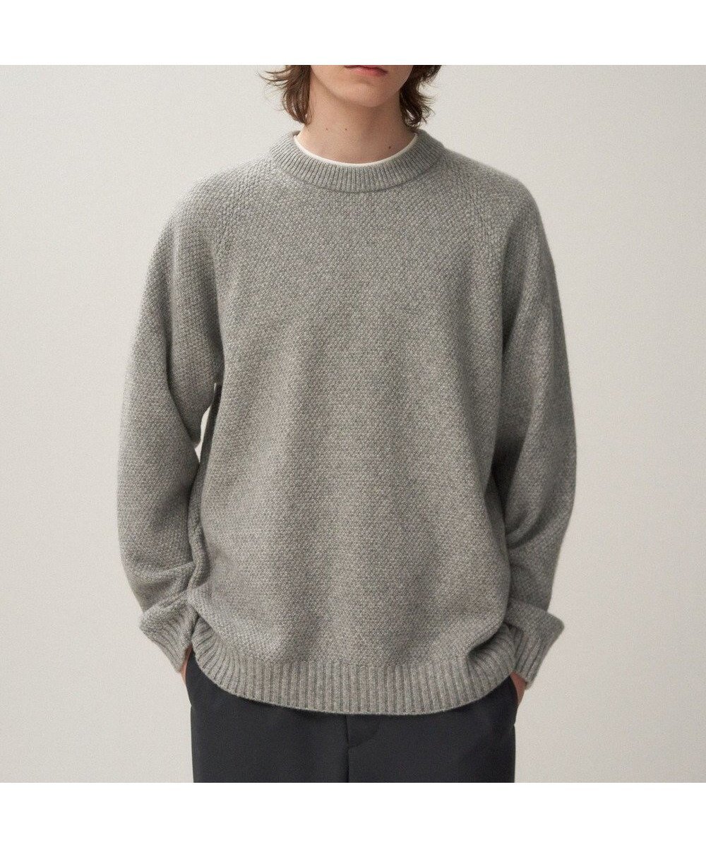 【エイトン/ATON】のLAMBS WOOL クルーネックセーター - UNISEX インテリア・キッズ・メンズ・レディースファッション・服の通販 founy(ファニー) 　ファッション　Fashion　レディースファッション　WOMEN　トップス・カットソー　Tops/Tshirt　ニット　Knit Tops　NEW・新作・新着・新入荷　New Arrivals　A/W・秋冬　Aw・Autumn/Winter・Fw・Fall-Winter　ユニセックス　Unisex　スウェット　Sweat　スリーブ　Sleeve　セーター　Sweater　ハイネック　High Neck　リラックス　Relax　鹿の子　Pique　GRAY|ID: prp329100004210868 ipo3291000000029196795