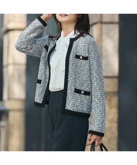 【ジェイ プレス/J.PRESS】のTWEED ニット ジャケット 人気、トレンドファッション・服の通販 founy(ファニー) ファッション Fashion レディースファッション WOMEN アウター Coat Outerwear ジャケット Jackets ノーカラージャケット No Collar Leather Jackets A/W・秋冬 Aw・Autumn/Winter・Fw・Fall-Winter エレガント 上品 Elegant クラシカル Classical ショート Short ジャケット Jacket ストレート Straight ツイード Tweed トリミング Trimming バランス Balance ミックス Mix メタル Metal 冬 Winter |ID:prp329100004211123