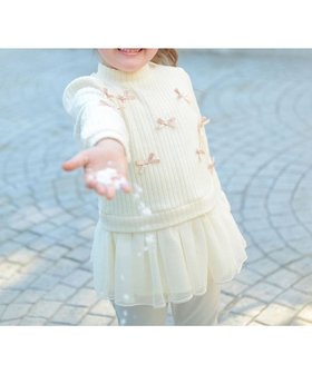 【エニファム/any FAM / KIDS】のふくれジャガードリボンチュニック 人気、トレンドファッション・服の通販 founy(ファニー) ファッション Fashion キッズファッション KIDS トップス・カットソー Tops/Tees/Kids A/W・秋冬 Aw・Autumn/Winter・Fw・Fall-Winter ガーリー Girly シンプル Simple スウェット Sweat チュニック Tunic チュール Tulle ポケット Pocket リボン Ribbon |ID:prp329100004214965