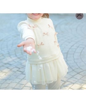 【エニファム/any FAM / KIDS】のふくれジャガードリボンチュニック 人気、トレンドファッション・服の通販 founy(ファニー) ファッション Fashion キッズファッション KIDS トップス・カットソー Tops/Tees/Kids A/W・秋冬 Aw・Autumn/Winter・Fw・Fall-Winter ガーリー Girly シンプル Simple スウェット Sweat チュニック Tunic チュール Tulle ポケット Pocket リボン Ribbon |ID:prp329100004214965