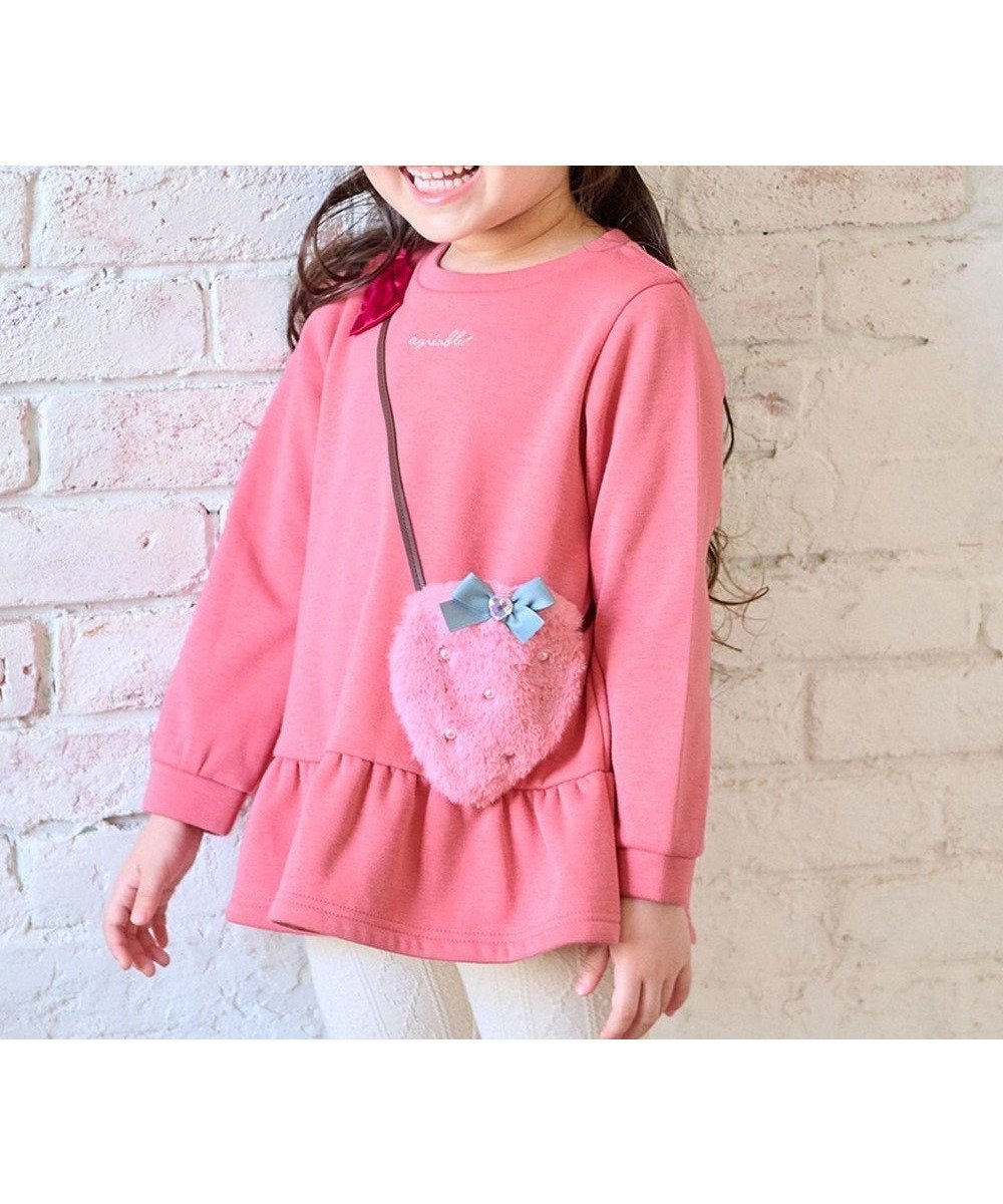 【エニファム/any FAM / KIDS】の裏シャギーポシェットトレーナー インテリア・キッズ・メンズ・レディースファッション・服の通販 founy(ファニー) 　ファッション　Fashion　キッズファッション　KIDS Children’s Clothing　トップス・カットソー　Tops/Tees/Kids　ガーリー　Girly　スウェット　Sweat　フレア　Flare　ポケット　Pocket　ポシェット　Pochette　ラベンダー　Lavender　リボン　Ribbon　冬　Winter　A/W・秋冬　Aw・Autumn/Winter・Fw・Fall-Winter　ピンク×イチゴ|ID: prp329100004214970 ipo3291000000032536496