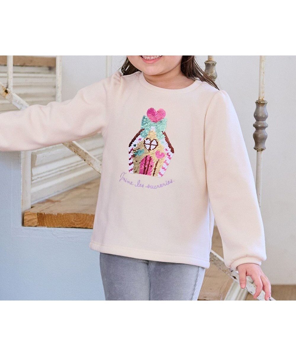 【エニィ/ANY / KIDS】の裏シャギーミラクルスパンコールトレーナー インテリア・キッズ・メンズ・レディースファッション・服の通販 founy(ファニー) ファッション Fashion キッズファッション Fashion for Kids トップス・カットソー Cut & Sew Tops スウェット / スエット Sweatshirt, Sweatwear スパンコール Sequins, Sequin Embellishment ネコ Cat, Feline Motif ポケット Pocket, Pocket Detail ローズ Rose, Rose Motif 定番 Standard, Basic Item 洗える Machine Washable A/W・秋冬 Autumn/Winter エクリュ(お菓子の家×香水)|ID: prp329100004216104 ipo3291000000034309546