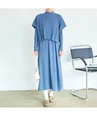 【ティアクラッセ/Tiaclasse】の【2点セット・洗える】細ケーブルニットトップス&ニットワンピース ブルー|ID:prp329100004217483