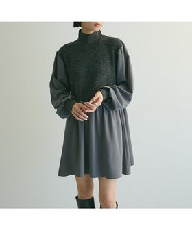 【グリーンパークス/Green Parks】のa.布帛切り替えニットミニワンピース 人気、トレンドファッション・服の通販 founy(ファニー) ファッション Fashion レディースファッション WOMEN ワンピース Dress NEW・新作・新着・新入荷 New Arrivals A/W・秋冬 Aw・Autumn/Winter・Fw・Fall-Winter おすすめ Recommend ギャザー Gather ドッキング Docking ハイネック High Neck ポケット Pocket |ID:prp329100004222671