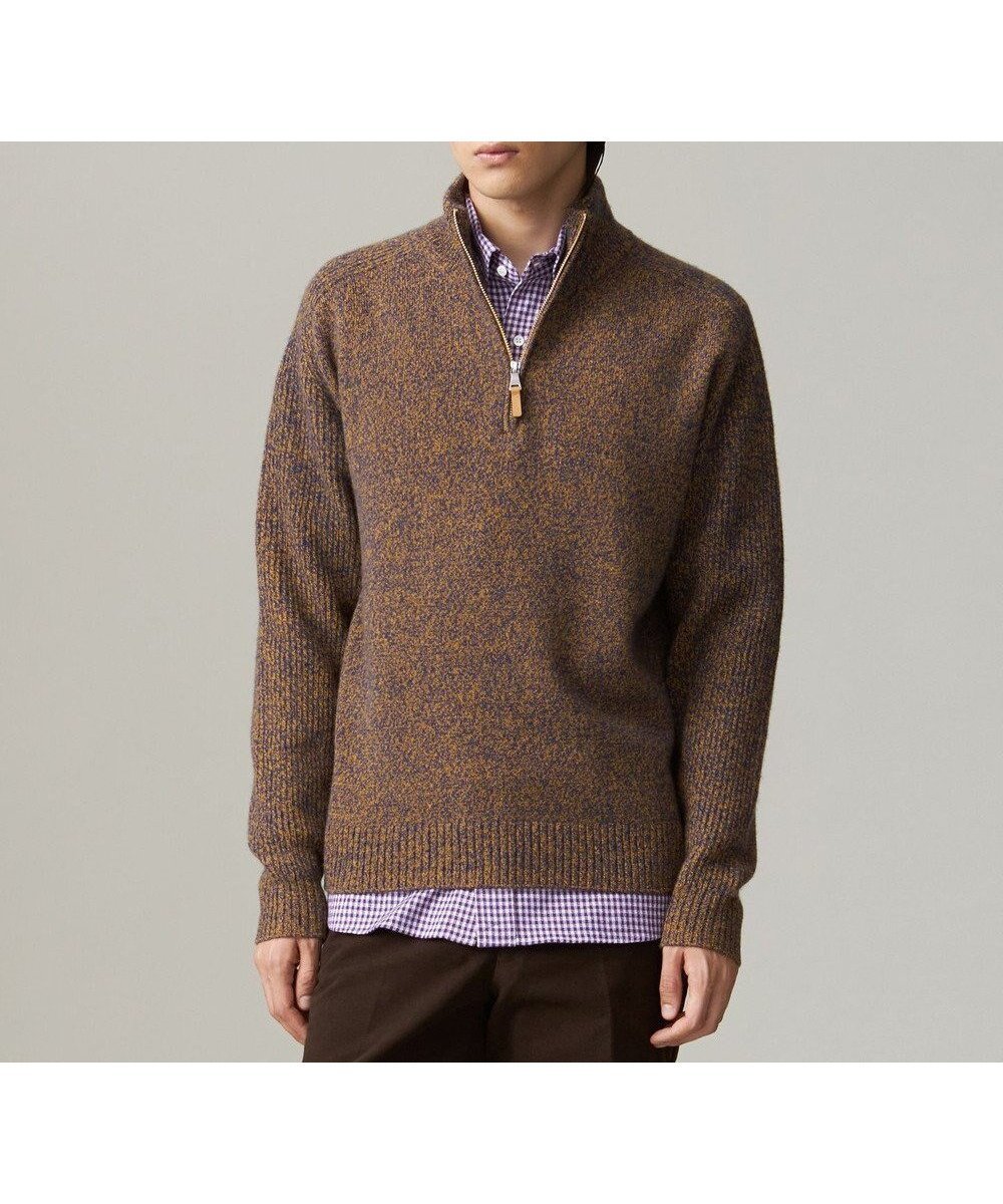 【ジェイ プレス/J.PRESS / MEN】の【Cash Lamb s Wool】ハーフジップニット インテリア・キッズ・メンズ・レディースファッション・服の通販 founy(ファニー) 　ファッション　Fashion　メンズファッション　MEN　トップス・カットソー　Tops/Tshirt/Men　ニット　Knit Tops　カシミヤ　Cashmere　シンプル　Simple　セーター　Sweater　定番　Standard　フィット　Fit　メランジ　Melange　A/W・秋冬　Aw・Autumn/Winter・Fw・Fall-Winter　NEW・新作・新着・新入荷　New Arrivals　エレガント 上品　Elegant　イエロー系|ID: prp329100004230976 ipo3291000000029317362