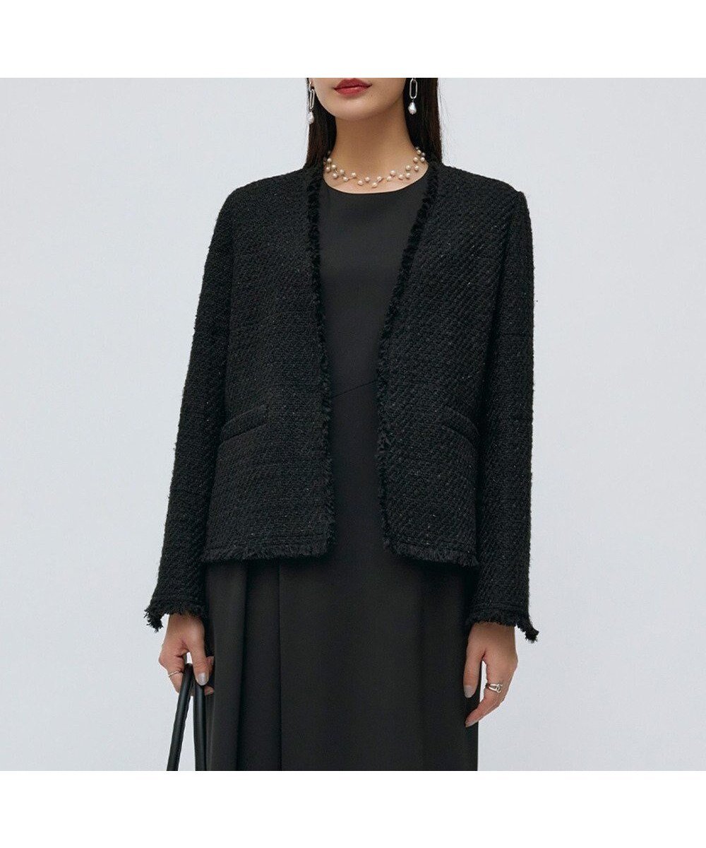 【アイシービー/iCB】の【CLASSY.1月号掲載】ルレックスツイード ノーカラージャケット インテリア・キッズ・メンズ・レディースファッション・服の通販 founy(ファニー) 　雑誌掲載アイテム　Magazine Items　ファッション雑誌　Fashion Magazines　クラッシィ　CLASSY.　ファッション　Fashion　レディースファッション　WOMEN　アウター　Coat Outerwear　ジャケット　Jackets　ノーカラージャケット　No Collar Leather Jackets　1月号　January Issue　イタリア　Italy　春　Spring　カーディガン　Cardigan　ジャケット　Jacket　雑誌　Magazine　ツイード　Tweed　ボトム　Bottom　S/S・春夏　Ss・Spring/Summer　夏　Summer　2024年　2024　セレモニー　Ceremony　ビジネス 仕事 通勤　Business　2024-2025秋冬・A/W　Aw/Autumn/Winter/Fw/Fall/2024-2025　ブラック系|ID: prp329100004230988 ipo3291000000031863234