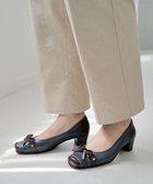 【ポインター/Pointer】の日本製 本革リボン付きパンプス ネイビー×ブラウン|ID: prp329100004231909 ipo3291000000034029340