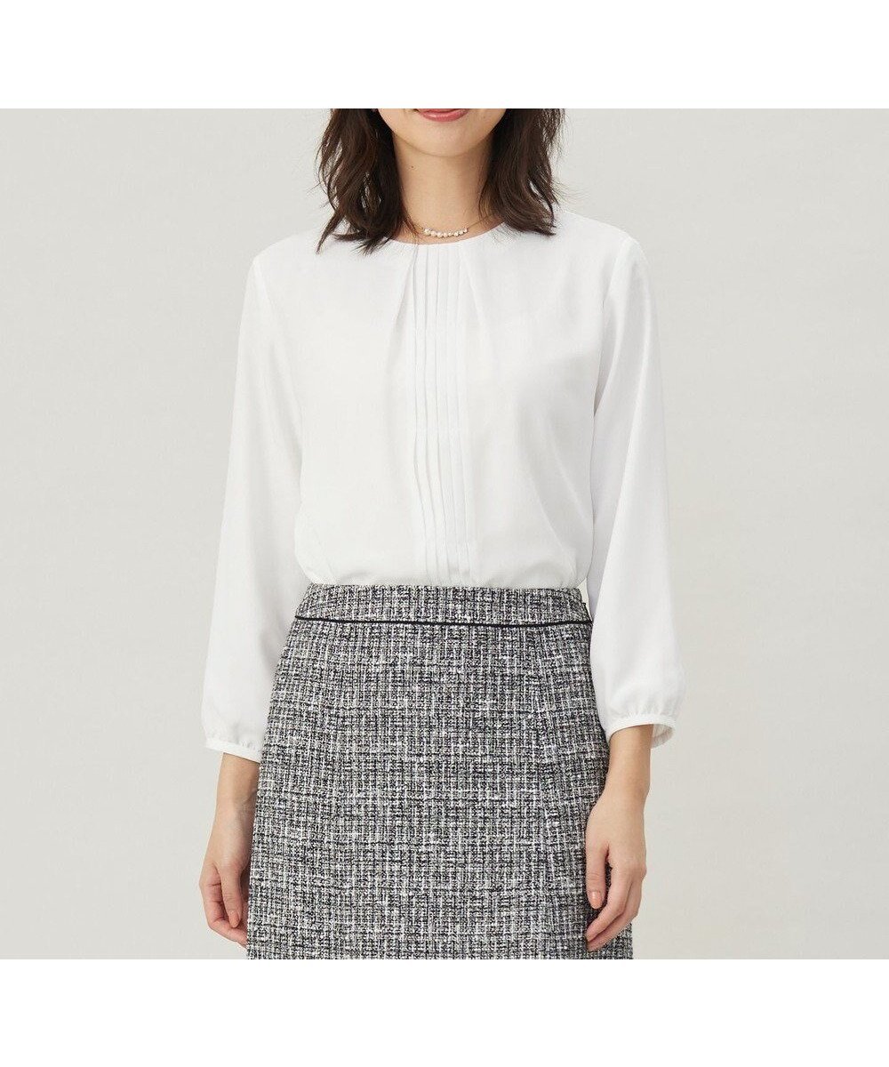 【ジェイ プレス/J.PRESS】のプリーツ タック カットソー 人気、トレンドファッション・服の通販 founy(ファニー) 　ファッション　Fashion　レディースファッション　Fashion for Women　トップス・カットソー　Cut & Sew Tops　シャツ・ブラウス・オフィスカジュアル　Elegant Blouses & Button-Ups　ロングTシャツ・Tシャツ　Longline T-Shirts & Tees　カットソー・ベーシックTシャツ　Cut-and-Sewn Tops / Stretch Tees & Basics　カットソー　Cut and Sewn Top　クラシック　Classic, Timeless Style　シフォン　Chiffon, Lightweight Fabric　ジャケット　Jacket, Outerwear　ストレッチ　Stretch, Stretchy Fabric　セレモニー　Ceremony　バランス　Balance, Style Balance　プリーツ　Pleats, Pleated　ボトム　Bottoms, Lower Wear　A/W・秋冬　Autumn/Winter　ビジネス 仕事 通勤　Business / Work / Commuting　 other-1|ID: prp329100004231946 ipo3291000000034230960