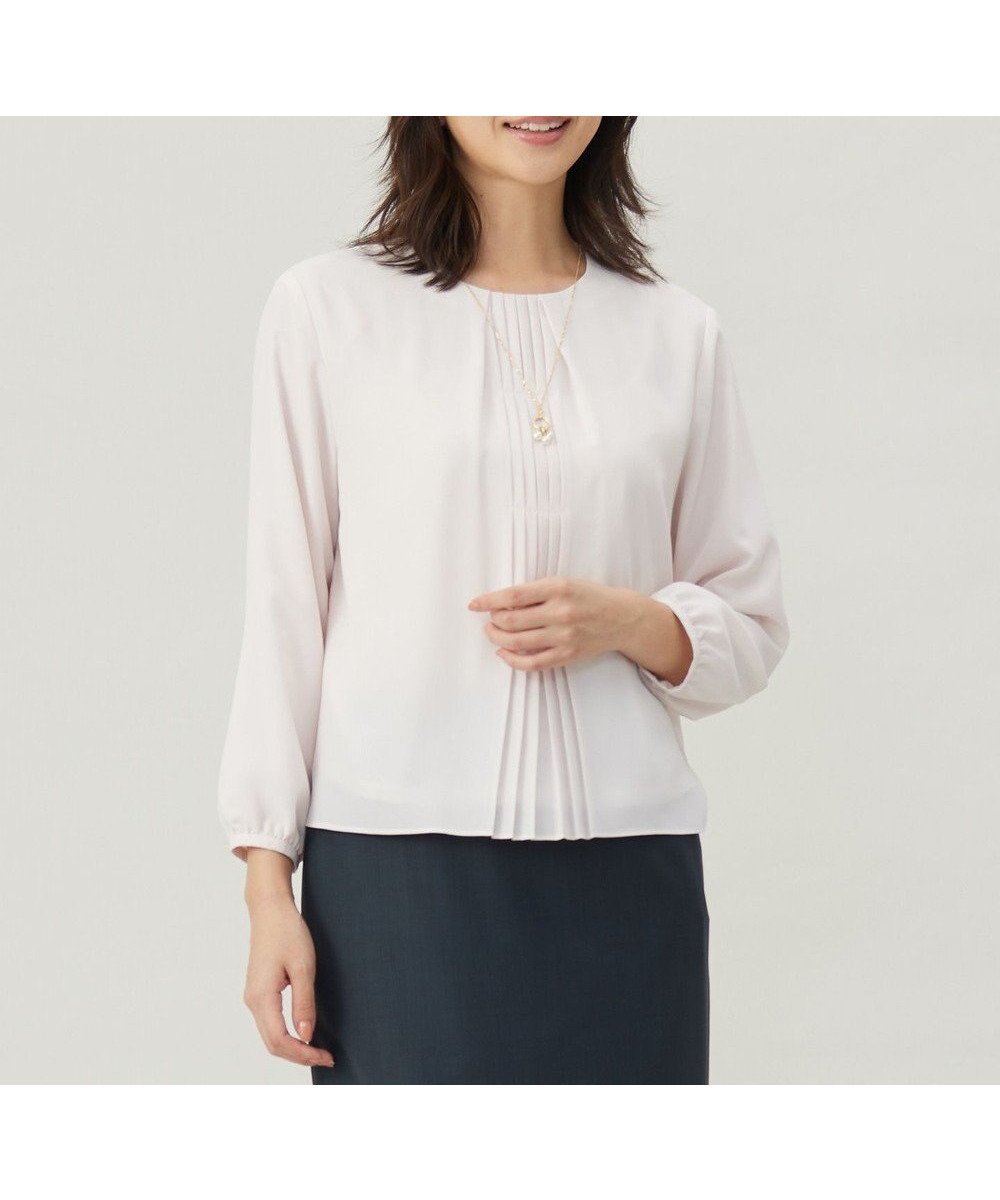 【ジェイ プレス/J.PRESS】のプリーツ タック カットソー インテリア・キッズ・メンズ・レディースファッション・服の通販 founy(ファニー) 　ファッション　Fashion　レディースファッション　Fashion for Women　トップス・カットソー　Cut & Sew Tops　シャツ・ブラウス・オフィスカジュアル　Elegant Blouses & Button-Ups　ロングTシャツ・Tシャツ　Longline T-Shirts & Tees　カットソー・ベーシックTシャツ　Cut-and-Sewn Tops / Stretch Tees & Basics　カットソー　Cut and Sewn Top　クラシック　Classic, Timeless Style　シフォン　Chiffon, Lightweight Fabric　ジャケット　Jacket, Outerwear　ストレッチ　Stretch, Stretchy Fabric　セレモニー　Ceremony　バランス　Balance, Style Balance　プリーツ　Pleats, Pleated　ボトム　Bottoms, Lower Wear　A/W・秋冬　Autumn/Winter　ビジネス 仕事 通勤　Business / Work / Commuting　ピンク系|ID: prp329100004231946 ipo3291000000034230963