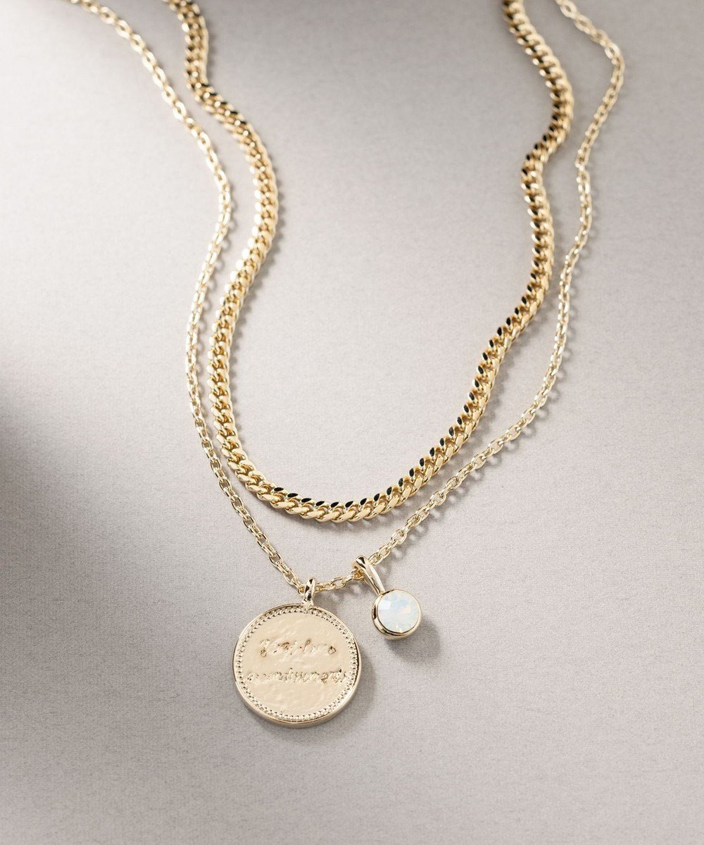 【23区/NIJYUSANKU】のカラーストーン コイン ネックレス インテリア・キッズ・メンズ・レディースファッション・服の通販 founy(ファニー) 　ファッション　Fashion　レディースファッション　Fashion for Women　ジュエリー　Jewelry　ネックレス　Necklaces & Pendants　アクセサリー　Fashion Accessories　ガラス　Glass, Glassware　クリスタル　Crystal, Swarovski　コイン　Coin, Coin Design　ショート　Short, Short Length　シンプル　Simple, Minimal　スウェット / スエット　Sweatshirt, Sweatwear　ストーン　Stone, Gem-Like　ダイヤモンド　Diamond, Brilliant Cut　チェーン　Chain, Chain Strap　チャーム　Charm, Pendant　定番　Standard, Basic Item　ネックレス　Necklace, Pendant Necklace　人気　Popular, Best Seller　おすすめ　Recommended / Our Picks　エレガント 上品　Elegant　パールカラー|ID: prp329100004232206 ipo3291000000035546593