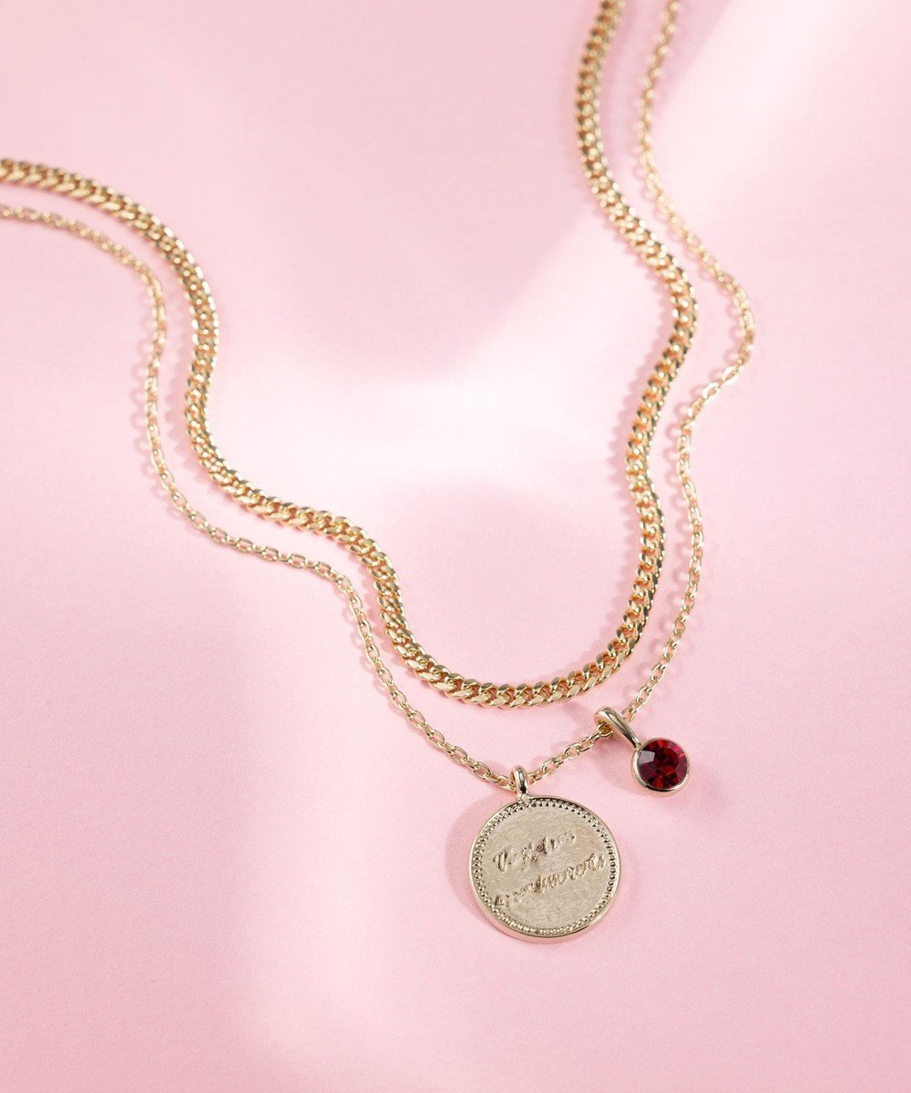 【23区/NIJYUSANKU】のカラーストーン コイン ネックレス インテリア・キッズ・メンズ・レディースファッション・服の通販 founy(ファニー) 　ファッション　Fashion　レディースファッション　Fashion for Women　ジュエリー　Jewelry　ネックレス　Necklaces & Pendants　アクセサリー　Fashion Accessories　ガラス　Glass, Glassware　クリスタル　Crystal, Swarovski　コイン　Coin, Coin Design　ショート　Short, Short Length　シンプル　Simple, Minimal　スウェット / スエット　Sweatshirt, Sweatwear　ストーン　Stone, Gem-Like　ダイヤモンド　Diamond, Brilliant Cut　チェーン　Chain, Chain Strap　チャーム　Charm, Pendant　定番　Standard, Basic Item　ネックレス　Necklace, Pendant Necklace　人気　Popular, Best Seller　おすすめ　Recommended / Our Picks　エレガント 上品　Elegant　ルビーカラー|ID: prp329100004232206 ipo3291000000035546594