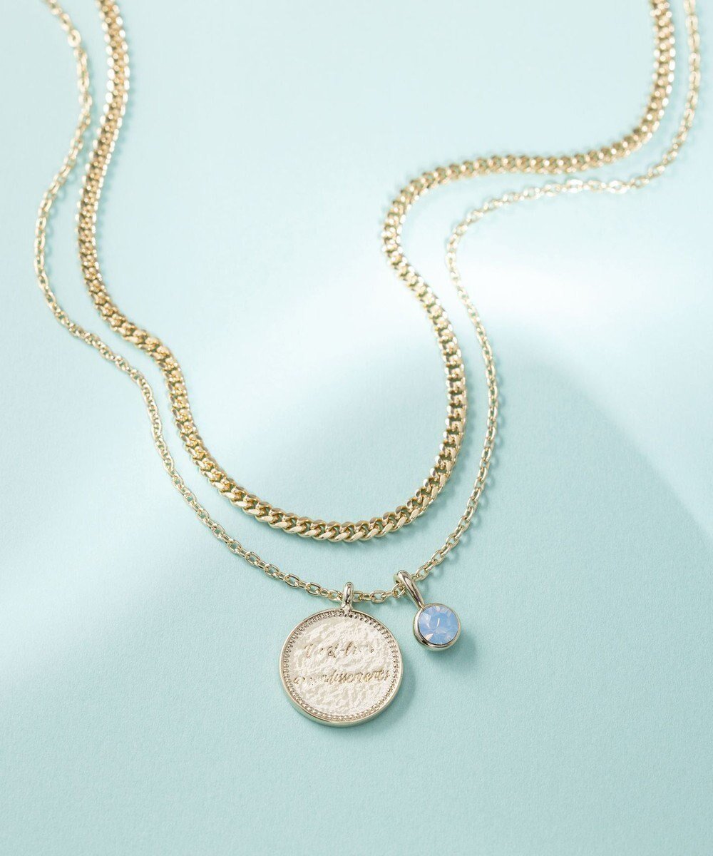 【23区/NIJYUSANKU】のカラーストーン コイン ネックレス インテリア・キッズ・メンズ・レディースファッション・服の通販 founy(ファニー) 　ファッション　Fashion　レディースファッション　Fashion for Women　ジュエリー　Jewelry　ネックレス　Necklaces & Pendants　アクセサリー　Fashion Accessories　ガラス　Glass, Glassware　クリスタル　Crystal, Swarovski　コイン　Coin, Coin Design　ショート　Short, Short Length　シンプル　Simple, Minimal　スウェット / スエット　Sweatshirt, Sweatwear　ストーン　Stone, Gem-Like　ダイヤモンド　Diamond, Brilliant Cut　チェーン　Chain, Chain Strap　チャーム　Charm, Pendant　定番　Standard, Basic Item　ネックレス　Necklace, Pendant Necklace　人気　Popular, Best Seller　おすすめ　Recommended / Our Picks　エレガント 上品　Elegant　オパールカラー|ID: prp329100004232206 ipo3291000000035546597