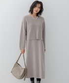 【23区/NIJYUSANKU】の【洗える】レイヤードニットツイン ワンピース ベージュ系|ID: prp329100004232213 ipo3291000000031837253