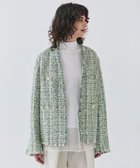 【ベイジ,/BEIGE,】のTEASEL / オーバーサイズツイードジャケット GREEN MIX|ID:prp329100004232237