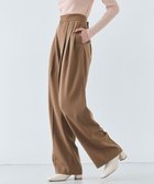 【ベイジ,/BEIGE,】の【洗える】STEVIA / ウール混タックワイドパンツ Brown|ID:prp329100004232241