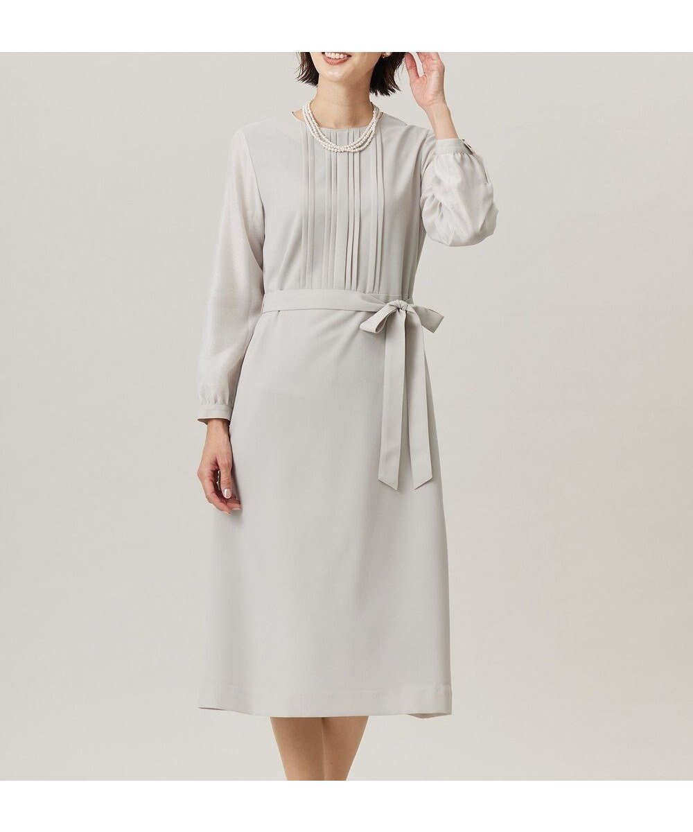 【ジェイ プレス/J.PRESS】の【洗える】ノルディス2wayジョーゼット タックディテール ワンピース インテリア・キッズ・メンズ・レディースファッション・服の通販 founy(ファニー) ファッション Fashion レディースファッション Fashion for Women ワンピース Dresses ジャケット Jacket, Outerwear ジョーゼット Georgette, Semi-Sheer Fabric ストレッチ Stretch, Stretchy Fabric ドレープ Drape, Draping Fabric フィット Fit, Slim Fit ポケット Pocket, Pocket Detail リボン Ribbon, Bow エレガント 上品 Elegant 洗える Machine Washable A/W・秋冬 Autumn/Winter 長袖 Long Sleeve, Full Sleeve ベージュ系|ID: prp329100004233325 ipo3291000000034230893