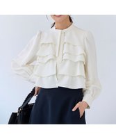 【組曲/KUMIKYOKU】の【KUMIKYOKU NAVY】コンフォータブルドレープ フリルブラウス 人気、トレンドファッション・服の通販 founy(ファニー) ファッション Fashion レディースファッション Fashion for Women トップス・カットソー Cut & Sew Tops シャツ・ブラウス・オフィスカジュアル Elegant Blouses & Button-Ups オケージョン Occasion Wear コレクション Collection, Seasonal Line ジャケット Jacket, Outerwear セットアップ Set-Up, Coordinated Outfit ドレス Dress, One-Piece 人気 Popular, Best Seller フォルム Silhouette, Form フォーマル Formal, Dressy フリル Frill, Ruffle フレア Flare, Flared A/W・秋冬 Autumn/Winter 2022年 2022 S/S・春夏 SS, Spring/Summer, Warm Season 2022-2023秋冬・A/W Autumn/Winter 2022–23 AW22–23 夏 Summer エレガント 上品 Elegant セレモニー Ceremony 入学式 Entrance Ceremony 卒業式 Graduation Ceremony 結婚式 Wedding |ID:prp329100004233327