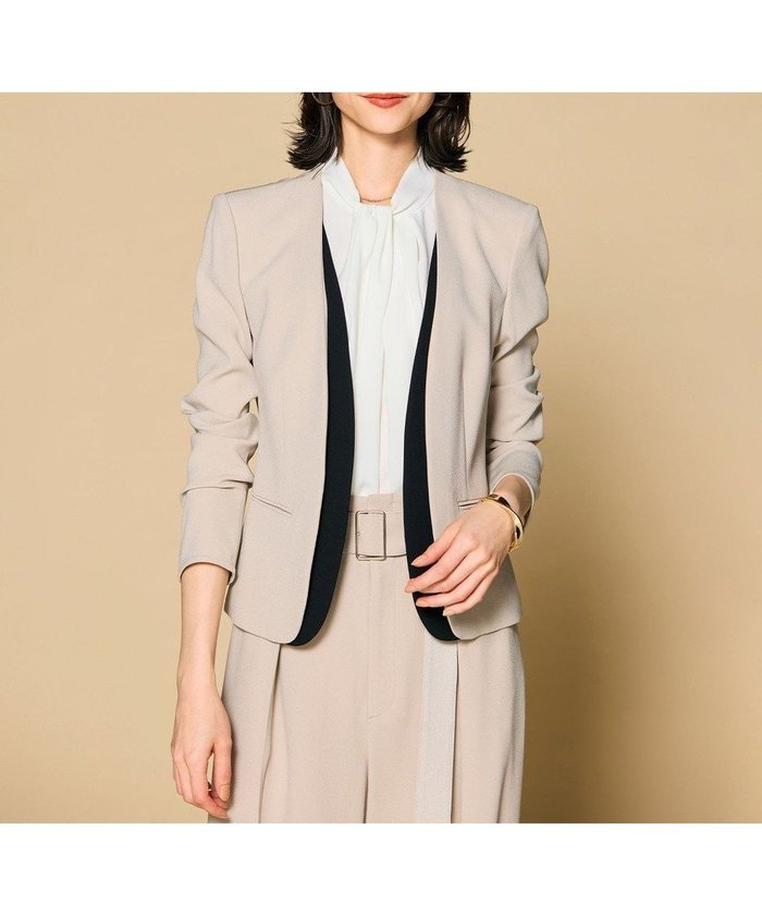 【ベイジ,/BEIGE,】のCINDY / ダブルカラージャケット インテリア・キッズ・メンズ・レディースファッション・服の通販 founy(ファニー) https://founy.com/ ファッション Fashion レディースファッション Fashion for Women アウター Coat / Outerwear Collection レディースジャケット・軽アウター Jackets ノーカラージャケット / シンプル上品コーデ Collarless Jackets インナー Innerwear ウォッシャブル Machine Washable オケージョン Occasion Wear カーディガン Cardigan, Knitwear サテン Satin, Glossy Fabric ジャケット Jacket, Outerwear ストレッチ Stretch, Stretchy Fabric スーツ Suit, Formalwear ダブル Double, Double-Breasted デニム Denim, Jeans Material ボトム Bottoms, Lower Wear A/W・秋冬 Autumn/Winter S/S・春夏 SS, Spring/Summer, Warm Season おすすめ Recommended / Our Picks 夏 Summer エレガント 上品 Elegant セレモニー Ceremony ビジネス 仕事 通勤 Business / Work / Commuting |ID: prp329100004233338 ipo3291000000033408831