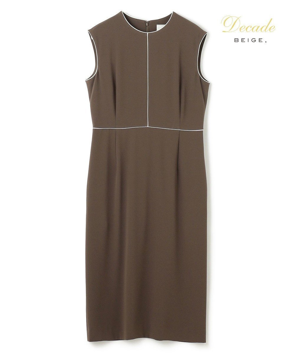 【ベイジ,/BEIGE,】のCINDY / クルーネックドレス インテリア・キッズ・メンズ・レディースファッション・服の通販 founy(ファニー) 　ファッション　Fashion　レディースファッション　Fashion for Women　ワンピース　Dresses　フォーマル・パーティードレス・結婚式用ドレス　Elegant & Casual Dresses　ウォッシャブル　Machine Washable　オケージョン　Occasion Wear　サテン　Satin, Glossy Fabric　ジャケット　Jacket, Outerwear　ストレッチ　Stretch, Stretchy Fabric　スーツ　Suit, Formalwear　セットアップ　Set-Up, Coordinated Outfit　センター　Center, Center Line　トリミング　Trimming, Decorative Edge　ドレス　Dress, One-Piece　人気　Popular, Best Seller　パイピング　Piping, Trim Design　A/W・秋冬　Autumn/Winter　S/S・春夏　SS, Spring/Summer, Warm Season　おすすめ　Recommended / Our Picks　夏　Summer　エレガント 上品　Elegant　ビジネス 仕事 通勤　Business / Work / Commuting　Mocha×Ecru|ID: prp329100004233342 ipo3291000000033687860