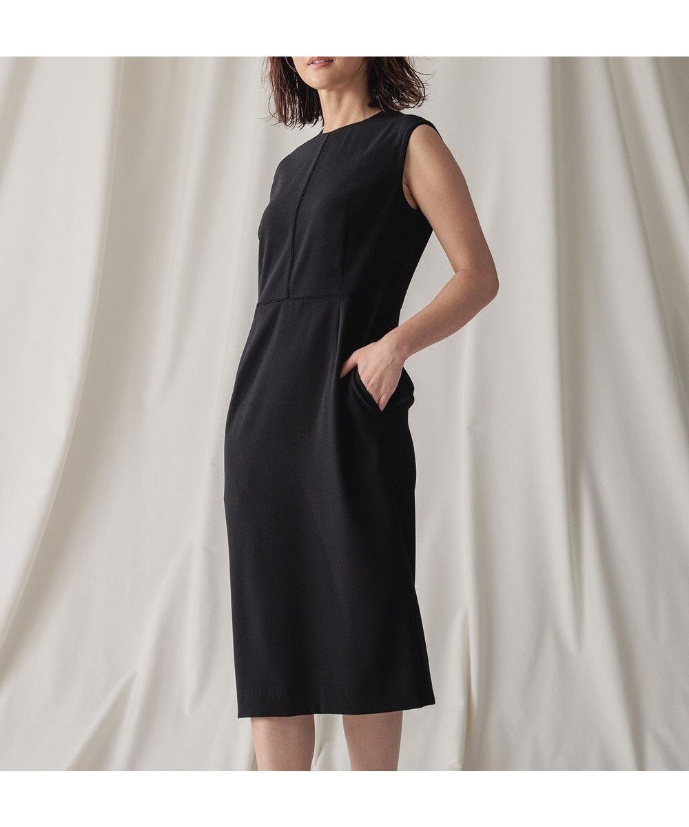 【ベイジ,/BEIGE,】のCINDY / クルーネックドレス インテリア・キッズ・メンズ・レディースファッション・服の通販 founy(ファニー) 　ファッション　Fashion　レディースファッション　Fashion for Women　ワンピース　Dresses　フォーマル・パーティードレス・結婚式用ドレス　Elegant & Casual Dresses　ウォッシャブル　Machine Washable　オケージョン　Occasion Wear　サテン　Satin, Glossy Fabric　ジャケット　Jacket, Outerwear　ストレッチ　Stretch, Stretchy Fabric　スーツ　Suit, Formalwear　セットアップ　Set-Up, Coordinated Outfit　センター　Center, Center Line　トリミング　Trimming, Decorative Edge　ドレス　Dress, One-Piece　人気　Popular, Best Seller　パイピング　Piping, Trim Design　A/W・秋冬　Autumn/Winter　S/S・春夏　SS, Spring/Summer, Warm Season　おすすめ　Recommended / Our Picks　夏　Summer　エレガント 上品　Elegant　ビジネス 仕事 通勤　Business / Work / Commuting　Black×Black|ID: prp329100004233342 ipo3291000000033687863