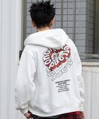 【ウィゴー/WEGO】の【ユニセックス着用ITEM/裏起毛/SMLサイズ展開】リラックスフィットバックロゴジップパーカー ホワイト|ID:prp329100004236167