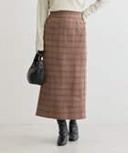 【グリーンパークス/Green Parks】の・ELENCARE DUE チェックナロースカート Mocha|ID: prp329100004239479 ipo3291000000029396819