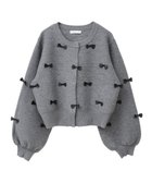 【グリーンパークス/Green Parks】の・swing by メニーリボンニットカーディガン Dark Gray Mixture|ID: prp329100004239481 ipo3291000000029396826