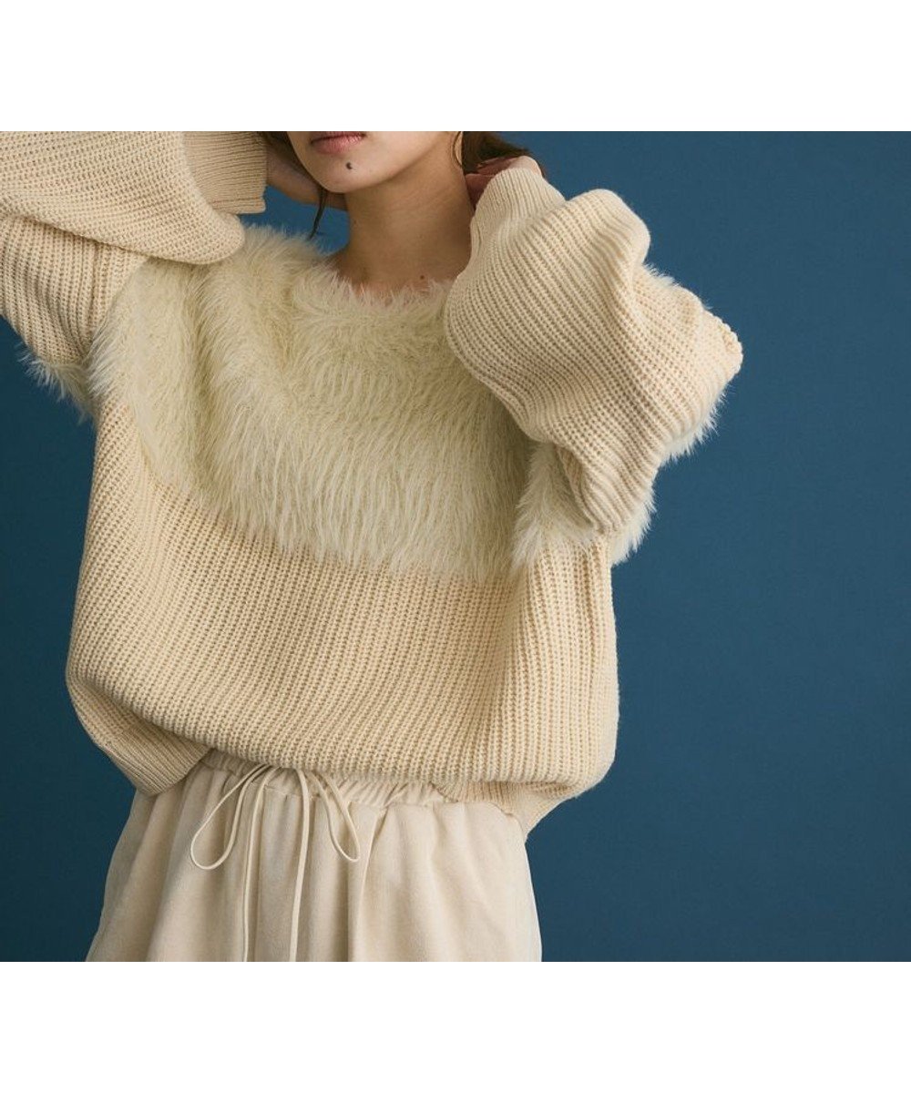 【グリーンパークス/Green Parks】の・Petit Fleur シャギーキリカエニット 人気、トレンドファッション・服の通販 founy(ファニー) 　ファッション　Fashion　レディースファッション　Fashion for Women　トップス・カットソー　Cut & Sew Tops　ニット　Knit Tops & Sweaters　セーター　Sweater, Knitwear　ボトム　Bottoms, Lower Wear　ポケット　Pocket, Pocket Detail　A/W・秋冬　Autumn/Winter　 other-1|ID: prp329100004239501 ipo3291000000032569668