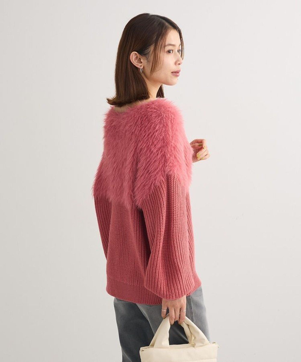 【グリーンパークス/Green Parks】の・Petit Fleur シャギーキリカエニット インテリア・キッズ・メンズ・レディースファッション・服の通販 founy(ファニー) 　ファッション　Fashion　レディースファッション　Fashion for Women　トップス・カットソー　Cut & Sew Tops　ニット　Knit Tops & Sweaters　セーター　Sweater, Knitwear　ボトム　Bottoms, Lower Wear　ポケット　Pocket, Pocket Detail　A/W・秋冬　Autumn/Winter　Pink|ID: prp329100004239501 ipo3291000000032569676
