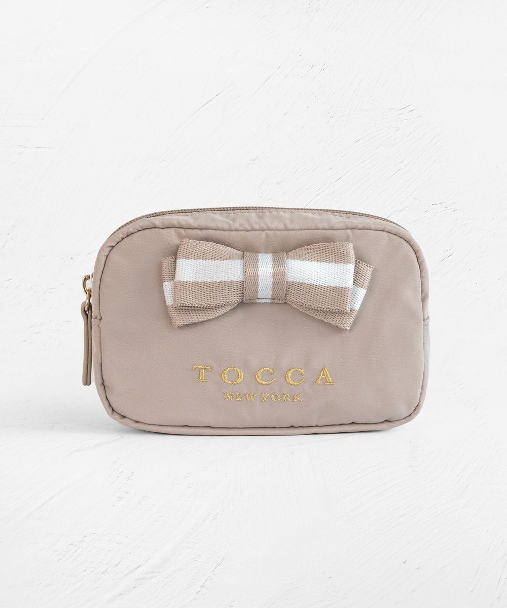 【トッカ/TOCCA】の【WEB限定】BICOLOR RIBBON POUCH ポーチ インテリア・キッズ・メンズ・レディースファッション・服の通販 founy(ファニー) 　ファッション　Fashion　レディースファッション　WOMEN　財布　Wallets　ポーチ　Pouches　2025年　2025　S/S・春夏　Ss・Spring/Summer　シンプル　Simple　フォルム　Form　フロント　Front　ポケット　Pocket　ポーチ　Pouch　モダン　Modern　リボン　Ribbon　リュクス　Luxe　夏　Summer　財布　Wallet　ベージュ系|ID: prp329100004243306 ipo3291000000029434531