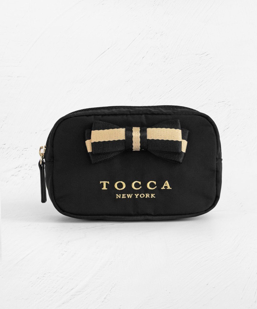 【トッカ/TOCCA】の【WEB限定】BICOLOR RIBBON POUCH ポーチ インテリア・キッズ・メンズ・レディースファッション・服の通販 founy(ファニー) 　ファッション　Fashion　レディースファッション　WOMEN　財布　Wallets　ポーチ　Pouches　2025年　2025　S/S・春夏　Ss・Spring/Summer　シンプル　Simple　フォルム　Form　フロント　Front　ポケット　Pocket　ポーチ　Pouch　モダン　Modern　リボン　Ribbon　リュクス　Luxe　夏　Summer　財布　Wallet　ブラック系|ID: prp329100004243306 ipo3291000000029434532