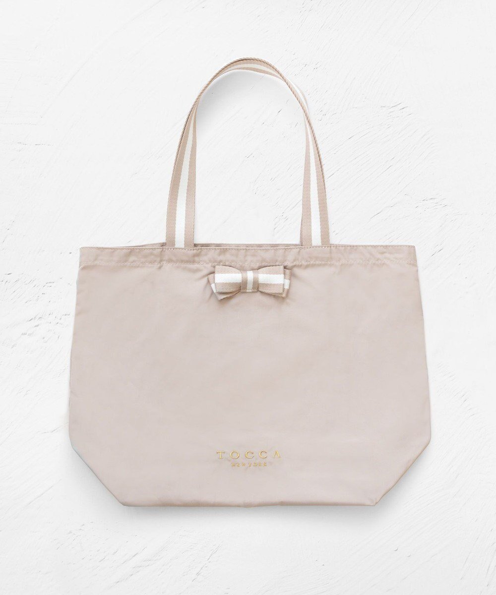【トッカ/TOCCA】の【WEB限定・A4サイズ対応】BICOLOR RIBBON ECOBAG エコバッグ インテリア・キッズ・メンズ・レディースファッション・服の通販 founy(ファニー) 　ファッション　Fashion　レディースファッション　Fashion for Women　バッグ　Bags　2025年　2025　2025春夏・S/S　Spring/Summer 2025 SS25　夏　Summer　S/S・春夏　SS, Spring/Summer, Warm Season　ベージュ系|ID: prp329100004243307 ipo3291000000035710602