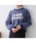 【エニー/ANY】の【洗濯機可】スウェットライクフェザーロゴニット ブルー×グレー|ID: prp329100004243321 ipo3291000000034296618