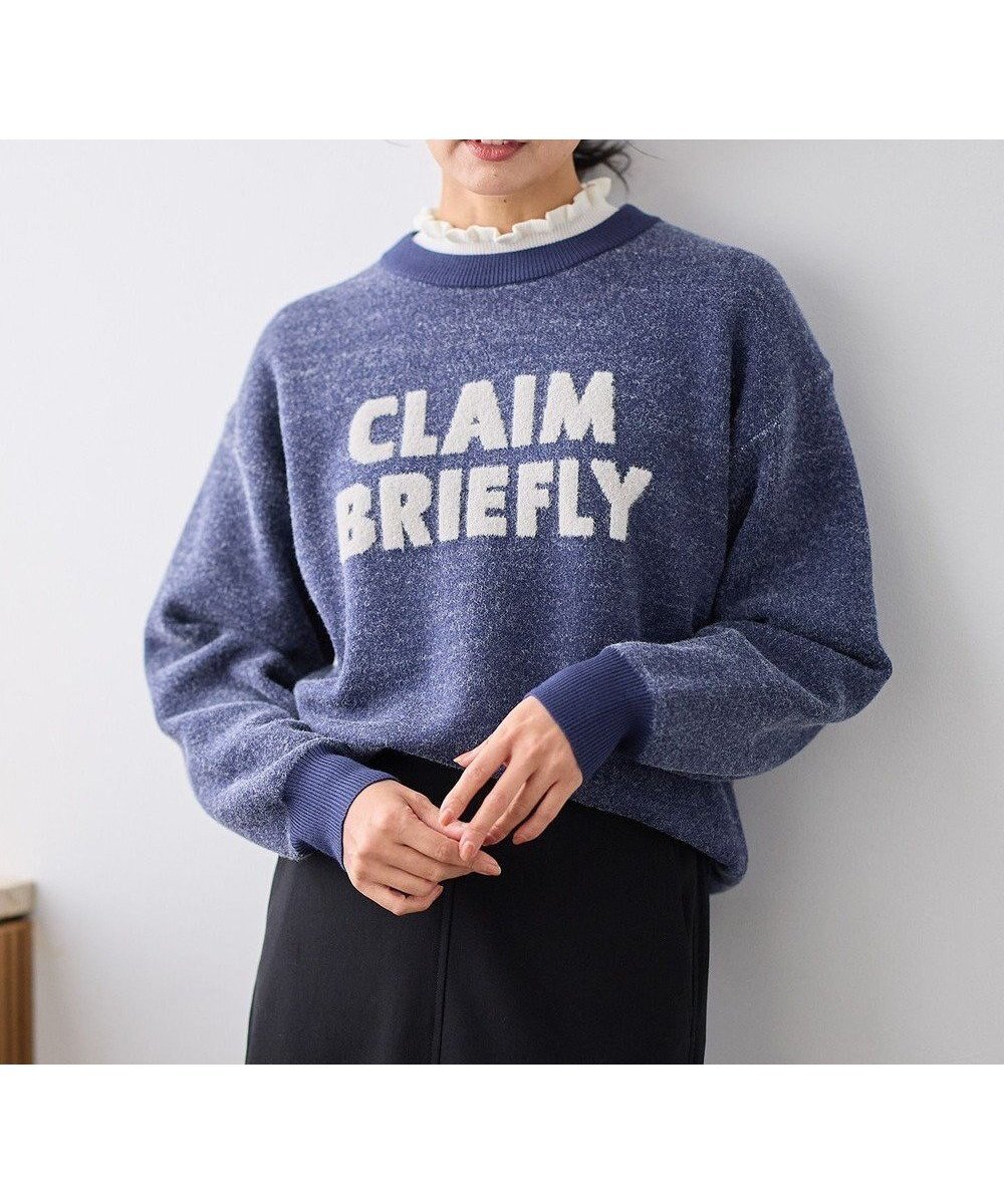 【エニー/ANY】の【洗濯機可】スウェットライクフェザーロゴニット インテリア・キッズ・メンズ・レディースファッション・服の通販 founy(ファニー) ファッション Fashion レディースファッション Fashion for Women トップス・カットソー Cut & Sew Tops ニット Knit Tops & Sweaters レディースパーカー・カジュアルフーディー Casual Hoodies & Sweatshirts スウェット・クルーネックトップス Sweatshirts & Crewnecks / Relaxed Fit Sweat Tops おすすめ Recommended / Our Picks インナー Innerwear セーター Sweater, Knitwear タートルネック Turtleneck, High Neck トレンド Trend, Trending Now フェザー Feather, Feather Detail 冬 Winter / This Winter A/W・秋冬 Autumn/Winter ブルー×グレー|ID: prp329100004243321 ipo3291000000034296618