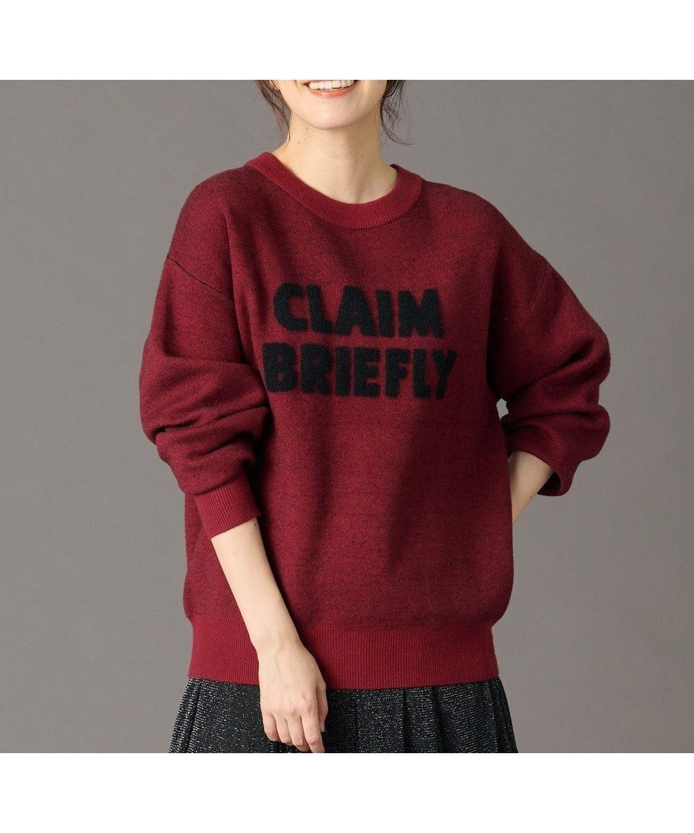 【エニー/ANY】の【洗濯機可】スウェットライクフェザーロゴニット インテリア・キッズ・メンズ・レディースファッション・服の通販 founy(ファニー) ファッション Fashion レディースファッション Fashion for Women トップス・カットソー Cut & Sew Tops ニット Knit Tops & Sweaters レディースパーカー・カジュアルフーディー Casual Hoodies & Sweatshirts スウェット・クルーネックトップス Sweatshirts & Crewnecks / Relaxed Fit Sweat Tops おすすめ Recommended / Our Picks インナー Innerwear セーター Sweater, Knitwear タートルネック Turtleneck, High Neck トレンド Trend, Trending Now フェザー Feather, Feather Detail 冬 Winter / This Winter A/W・秋冬 Autumn/Winter レッド×ブラック|ID: prp329100004243321 ipo3291000000034296622