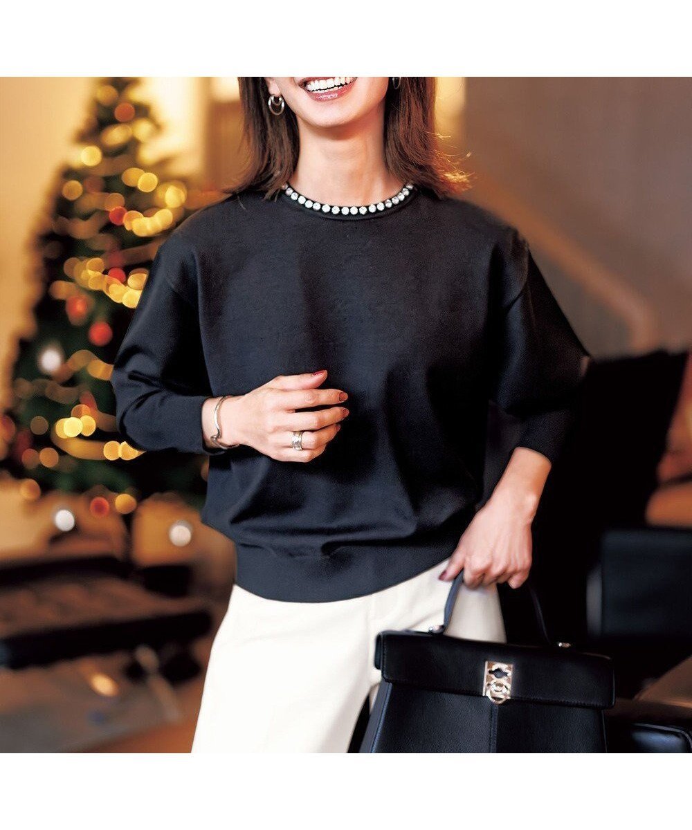 【アンフィーロ 自由区/UNFILO】のネックビジュー ニット インテリア・キッズ・メンズ・レディースファッション・服の通販 founy(ファニー) ファッション Fashion レディースファッション Fashion for Women トップス・カットソー Cut & Sew Tops ニット Knit Tops & Sweaters アクセサリー Fashion Accessories インナー Innerwear ウォッシャブル Machine Washable ジャケット Jacket, Outerwear ストレッチ Stretch, Stretchy Fabric ストーン Stone, Gem-Like セーター Sweater, Knitwear トリミング Trimming, Decorative Edge フィット Fit, Slim Fit A/W・秋冬 Autumn/Winter ブラック|ID: prp329100004243359 ipo3291000000033310456