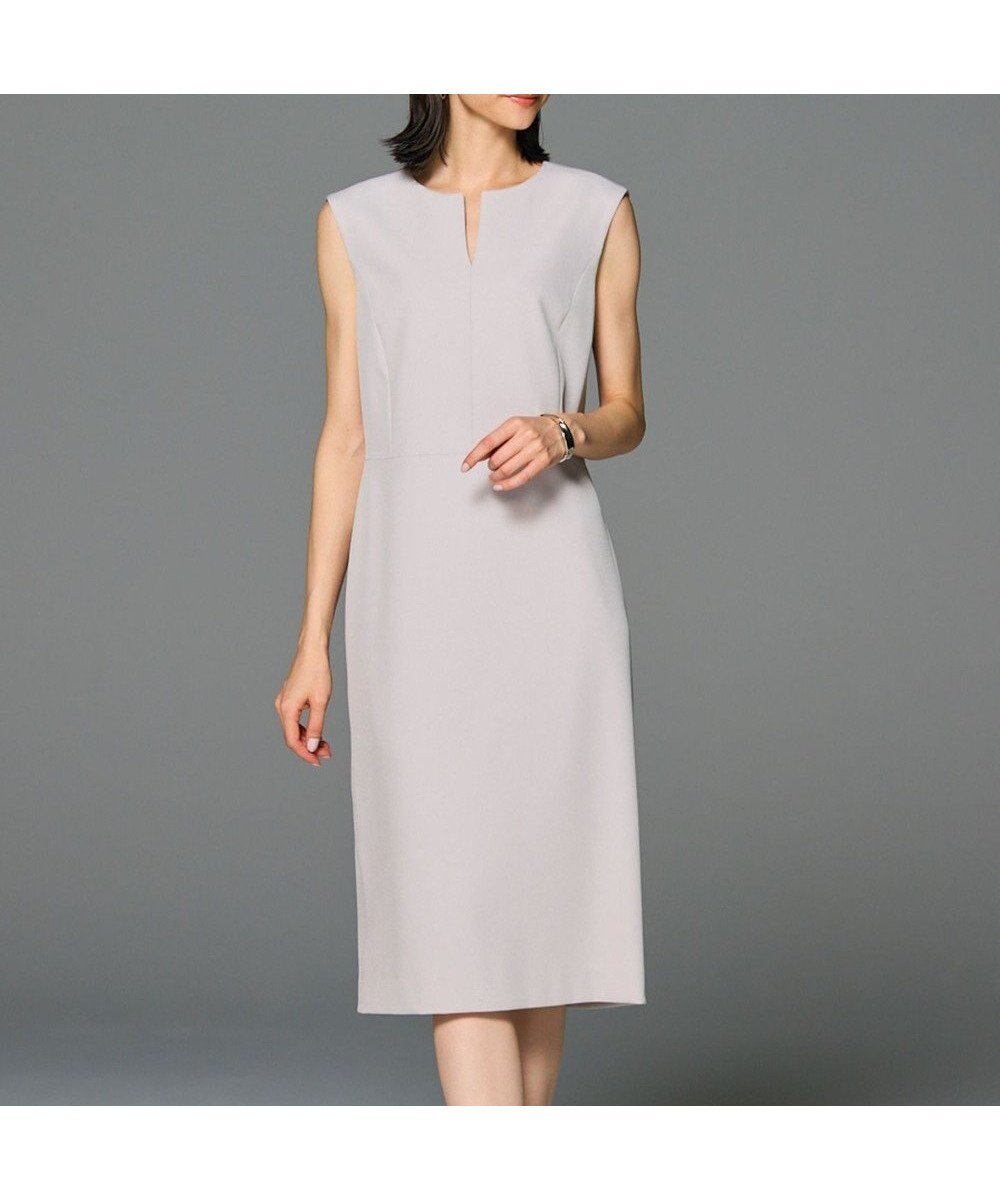 【ベイジ,/BEIGE,】の【洗える】LUIZA / Iラインワンピース インテリア・キッズ・メンズ・レディースファッション・服の通販 founy(ファニー) 　ファッション　Fashion　レディースファッション　Fashion for Women　ワンピース　Dresses　オケージョン　Occasion Wear　シンプル　Simple, Minimal　ジャケット　Jacket, Outerwear　スタイリッシュ　Stylish, Fashionable　ストレッチ　Stretch, Stretchy Fabric　スーツ　Suit, Formalwear　セットアップ　Set-Up, Coordinated Outfit　セレモニー　Ceremony　チェリー　Cherry, Cherry Pattern　ドレス　Dress, One-Piece　ビジネス 仕事 通勤　Business / Work / Commuting　夏　Summer　定番　Standard, Basic Item　S/S・春夏　SS, Spring/Summer, Warm Season　洗える　Machine Washable　A/W・秋冬　Autumn/Winter　L.Grey|ID: prp329100004243494 ipo3291000000032392710