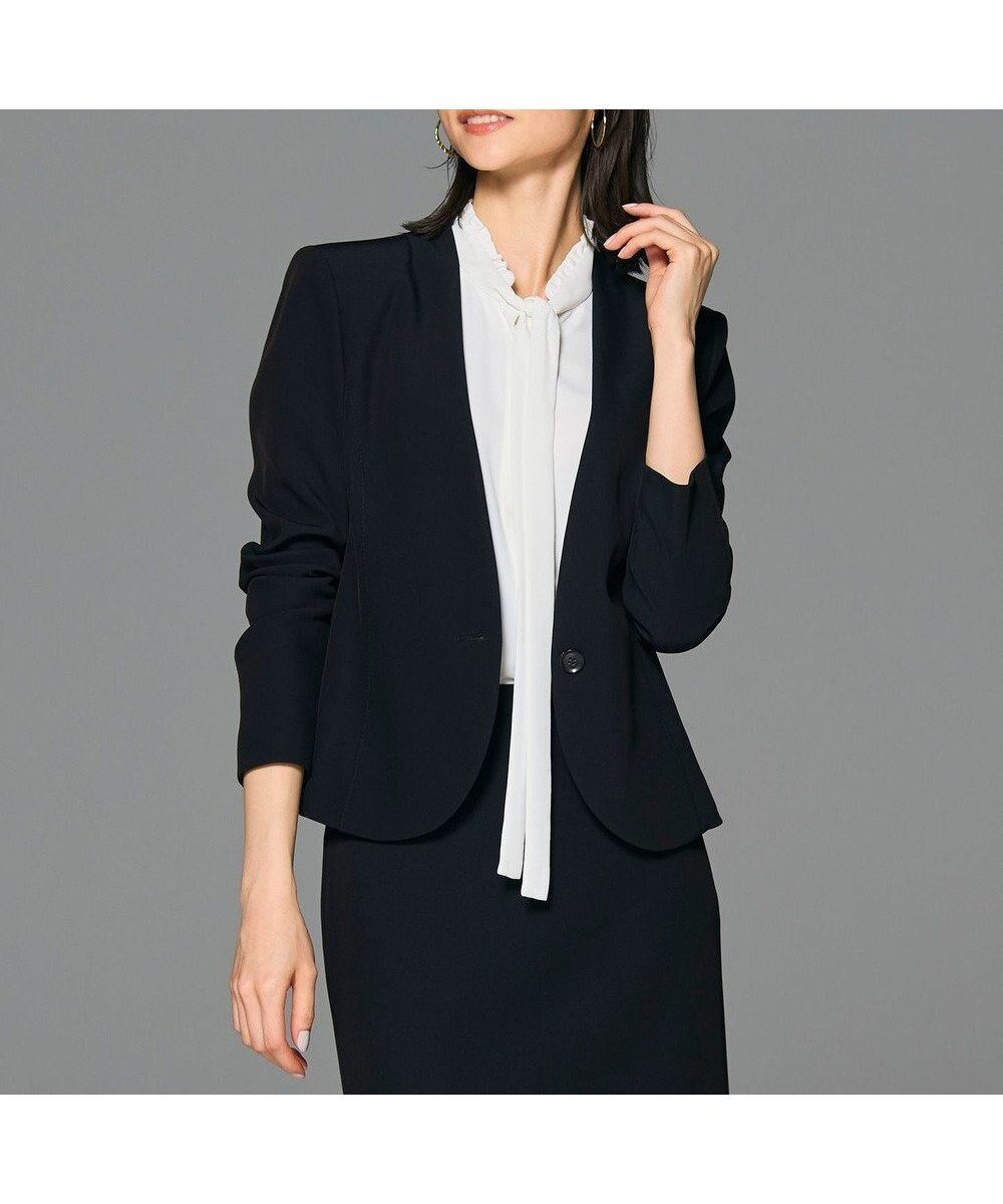 【ベイジ,/BEIGE,】の【洗える】LUIZA / ノーカラージャケット インテリア・キッズ・メンズ・レディースファッション・服の通販 founy(ファニー) 　ファッション　Fashion　レディースファッション　Fashion for Women　アウター　Coat / Outerwear Collection　レディースジャケット・軽アウター　Jackets　ノーカラージャケット / シンプル上品コーデ　Collarless Jackets　インナー　Innerwear　ジャケット　Jacket, Outerwear　ストレッチ　Stretch, Stretchy Fabric　スーツ　Suit, Formalwear　セットアップ　Set-Up, Coordinated Outfit　セレモニー　Ceremony　人気　Popular, Best Seller　ビジネス 仕事 通勤　Business / Work / Commuting　夏　Summer　定番　Standard, Basic Item　S/S・春夏　SS, Spring/Summer, Warm Season　洗える　Machine Washable　A/W・秋冬　Autumn/Winter　Black|ID: prp329100004243495 ipo3291000000033629757