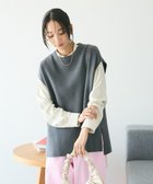 【クラフトスタンダードブティック/CRAFT STANDARD BOUTIQUE】の洗える/とてもちクルーネックバックボタンベスト Dark Gray Mixture|ID: prp329100004247846 ipo3291000000029477302