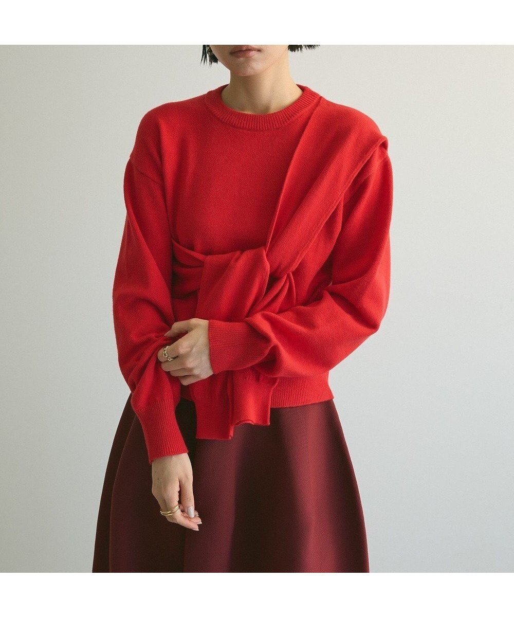 【グリーンパークス/Green Parks】のarmonia.ツイストレイヤードプルオーバー インテリア・キッズ・メンズ・レディースファッション・服の通販 founy(ファニー) 　ファッション　Fashion　レディースファッション　WOMEN　トップス・カットソー　Tops/Tshirt　ニット　Knit Tops　プルオーバー　Pullover　おすすめ　Recommend　セーター　Sweater　ベーシック　Basic　ポケット　Pocket　A/W・秋冬　Aw・Autumn/Winter・Fw・Fall-Winter　Red|ID: prp329100004247909 ipo3291000000031942051