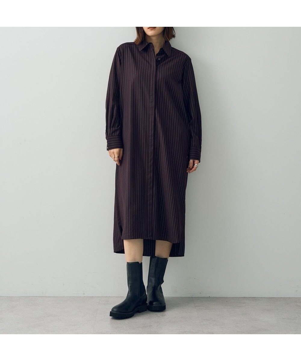 【イェッカ ヴェッカ/YECCA VECCA】のストライプ柄シャツワンピース 人気、トレンドファッション・服の通販 founy(ファニー) 　ファッション　Fashion　レディースファッション　WOMEN　ワンピース　Dress　シャツワンピース　Shirt Dresses　NEW・新作・新着・新入荷　New Arrivals　A/W・秋冬　Aw・Autumn/Winter・Fw・Fall-Winter　インナー　Inner　ジャケット　Jacket　ストライプ　Stripe　ヘムライン　Hemline　ベーシック　Basic　ポケット　Pocket　羽織　Haori　 other-1|ID: prp329100004248039 ipo3291000000029478121