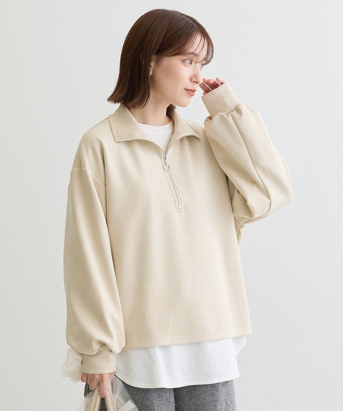 【グリーンパークス/Green Parks】の・SUGAR SPOON スエードポンチハーフZIP インテリア・キッズ・メンズ・レディースファッション・服の通販 founy(ファニー) https://founy.com/ ファッション Fashion レディースファッション Fashion for Women トップス・カットソー Cut & Sew Tops シャツ・ブラウス・オフィスカジュアル Elegant Blouses & Button-Ups ロングTシャツ・Tシャツ Longline T-Shirts & Tees カットソー・ベーシックTシャツ Cut-and-Sewn Tops / Stretch Tees & Basics カットソー Cut and Sewn Top ストレッチ Stretch, Stretchy Fabric トレンド Trend, Trending Now フロント Front, Front Design ポケット Pocket, Pocket Detail メタル Metal, Metal Parts 今季 This Season, Current Season A/W・秋冬 Autumn/Winter |ID: prp329100004248049 ipo3291000000033531040