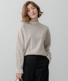 【23区/NIJYUSANKU】の【洗える】ヴィスコースストレッチ レースコンビ ニット ベージュ系|ID:prp329100004250857