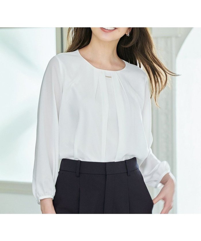 【エニー/ANY】の【洗濯機可】フロントタックブラウス インテリア・キッズ・メンズ・レディースファッション・服の通販 founy(ファニー) https://founy.com/ ファッション Fashion レディースファッション Fashion for Women トップス・カットソー Cut & Sew Tops シャツ・ブラウス・オフィスカジュアル Elegant Blouses & Button-Ups おすすめ Recommended / Our Picks インナー Innerwear ジャケット Jacket, Outerwear セットアップ Set-Up, Coordinated Outfit セレモニー Ceremony チャーム Charm, Pendant フロント Front, Front Design エレガント 上品 Elegant 夏 Summer 春 Spring S/S・春夏 SS, Spring/Summer, Warm Season ビジネス 仕事 通勤 Business / Work / Commuting |ID: prp329100004251074 ipo3291000000034337806