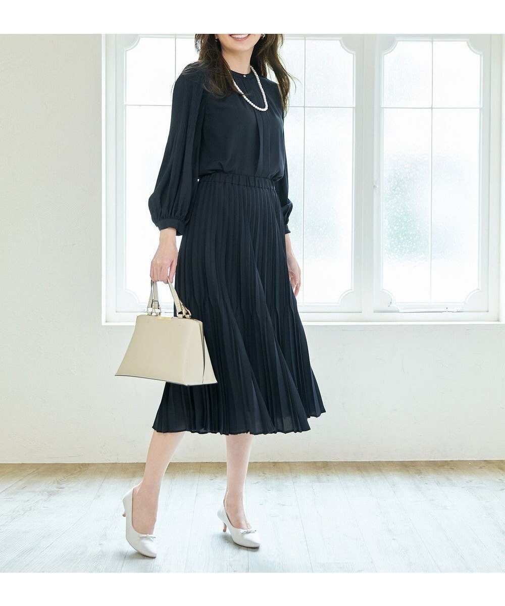 【エニー/ANY】の【ウエストゴム】2段プリーツスカート インテリア・キッズ・メンズ・レディースファッション・服の通販 founy(ファニー) 　ファッション　Fashion　レディースファッション　Fashion for Women　スカート　Skirts　プリーツスカート / 上品フェミニンスタイル　Pleated Skirts　おすすめ　Recommended / Our Picks　シンプル　Simple, Minimal　セットアップ　Set-Up, Coordinated Outfit　プリーツ　Pleats, Pleated　夏　Summer　春　Spring　S/S・春夏　SS, Spring/Summer, Warm Season　ネイビー|ID: prp329100004251077 ipo3291000000036287193
