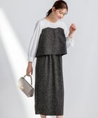 【エニィ スィス/any SiS】の【洗える】ツイードコンビ ワンピース ブラック系|ID: prp329100004252196 ipo3291000000034282453