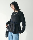 【クラフトスタンダードブティック/CRAFT STANDARD BOUTIQUE】の配色メローキャミトップス Black|ID: prp329100004252210 ipo3291000000029513217